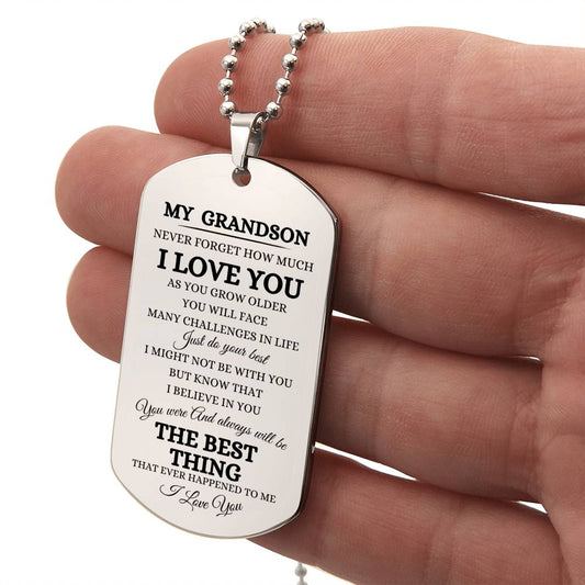 MY GRANDSON-DOG TAG