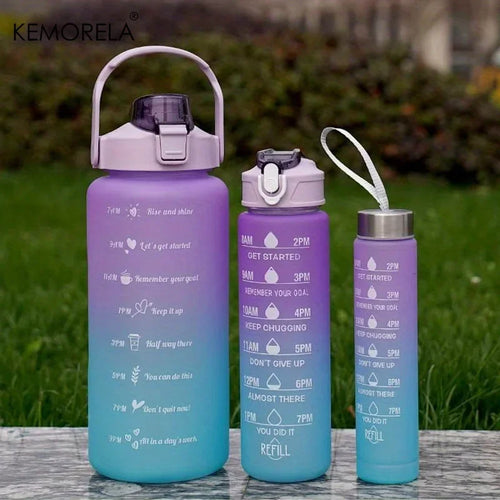 3PCS Sports Water Bottle with Straw Men Women Fitnes Water Bottle