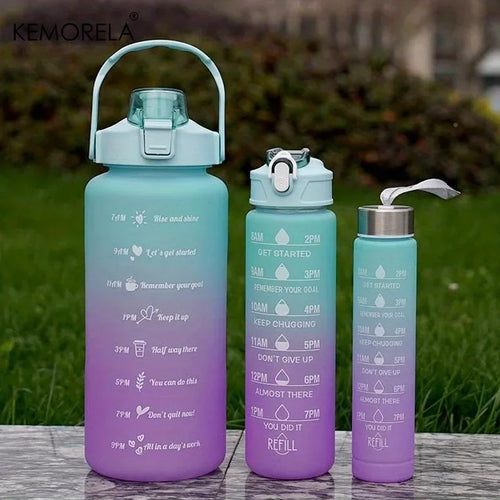 3PCS Sports Water Bottle with Straw Men Women Fitnes Water Bottle