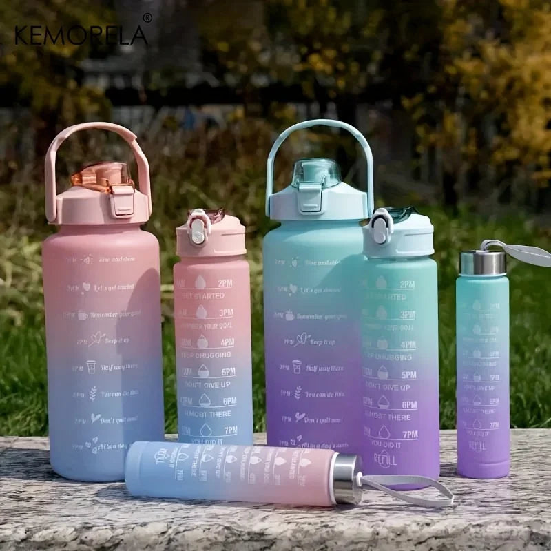 3PCS Sports Water Bottle with Straw Men Women Fitnes Water Bottle