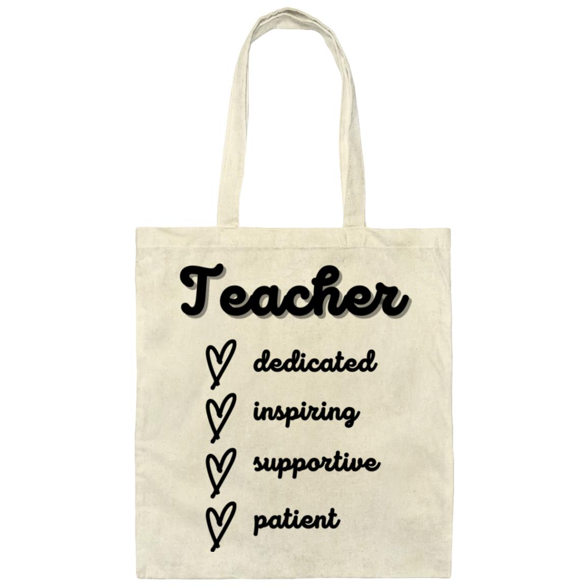 Teacher White Canvas Tote Bag