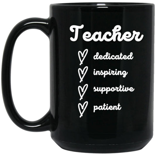 Teacher 15 oz. Black Mug